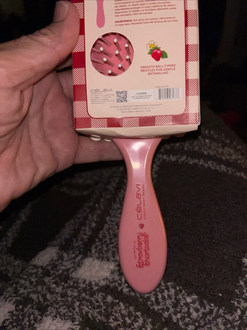 CélaVi Strawberry Shortcake Pink Paddle Hair Brush